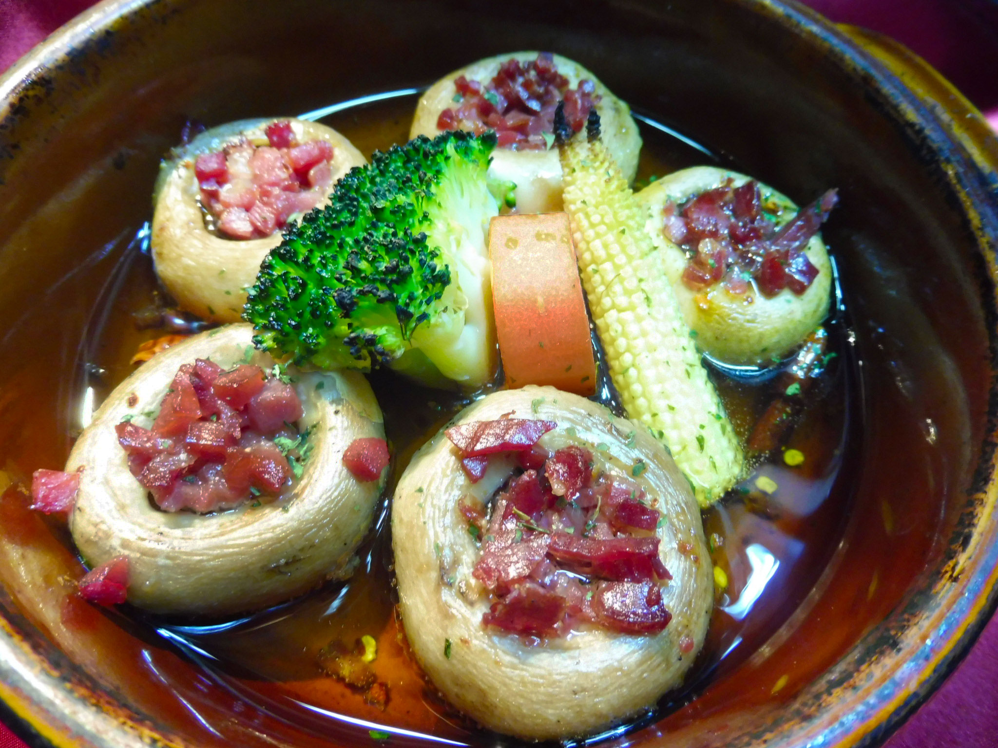 Stuffed Mushrooms with Cured Ham