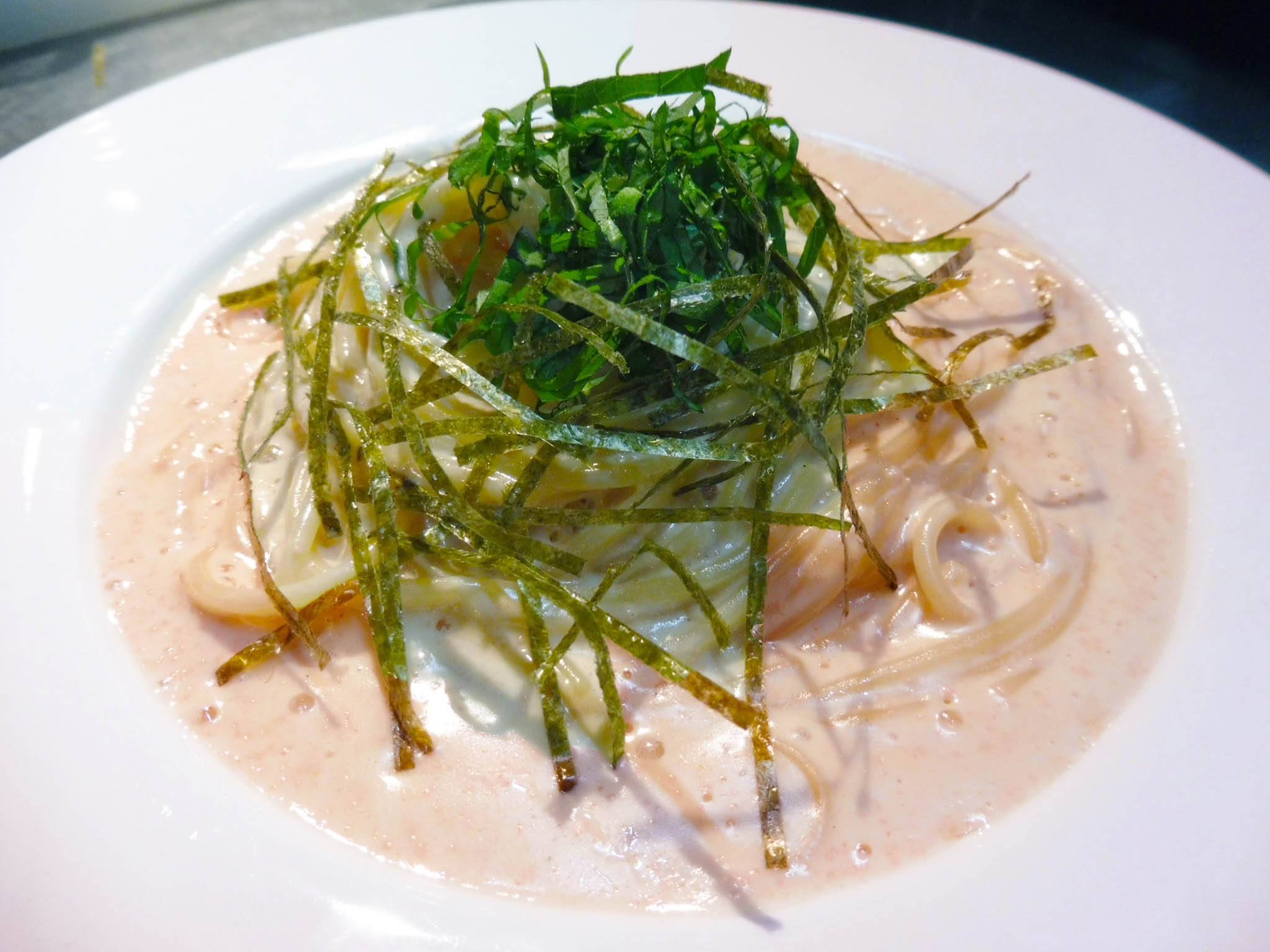 明太子のクリームソースパスタ
