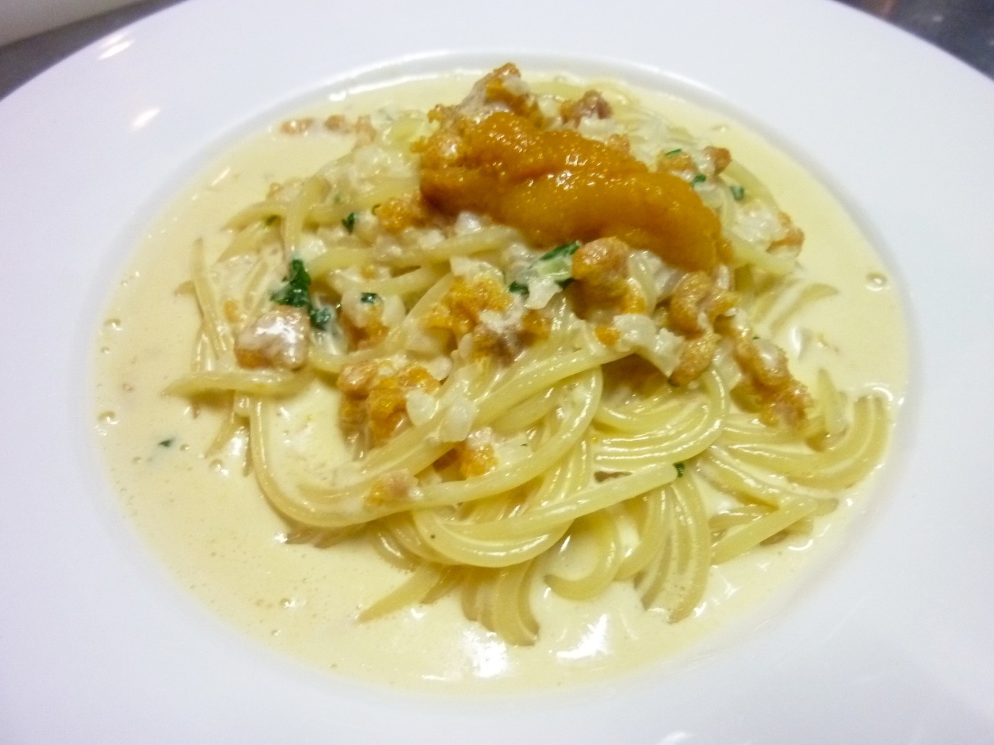 ウニのクリームパスタ