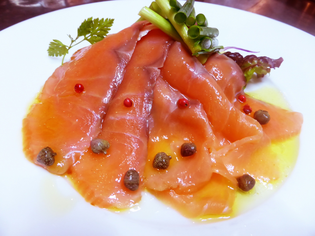 Marinated smoked salmon