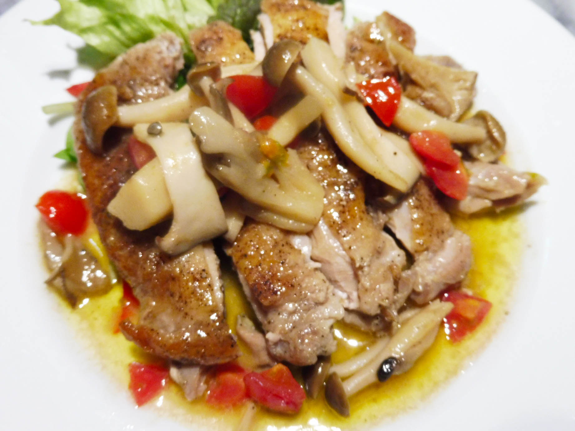 鶏肉の白ワイン蒸し ～レモン風味