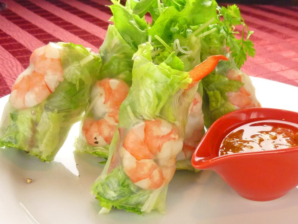 意大利风味海鲜生春卷
